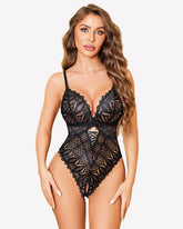 Deep V Teddy Criss Cross Sleepwear